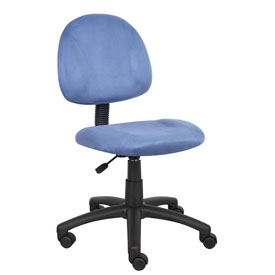 Boss Blue Microfiber Deluxe Posture Chair, B325-BE